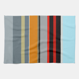 Rot-Gelb-Blau-Silber-Multicolor-Streifen-Muster Küchentuch