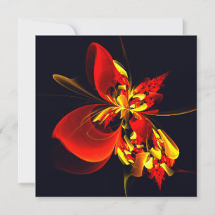Rot-Gelb-Blüte Modernes abstraktes Kunstmuster #10