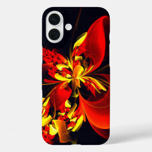 Rot-Gelb-Blüte Modernes abstraktes Kunstmuster #10 iPhone 16 Plus Hülle