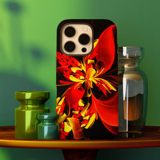 Rot-Gelb-Blüte Modernes abstraktes Kunstmuster #10 iPhone 16 Pro Hülle