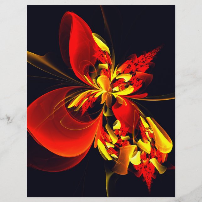Rot-Gelb-Blüte Modernes abstraktes Kunstmuster #10 Flyer (Vorne)