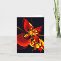 Rot-Gelb-Blüte Modernes abstraktes Kunstmuster #10