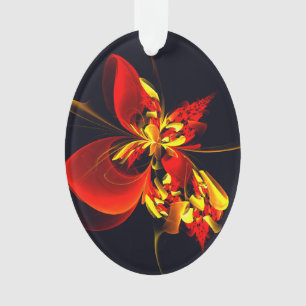 Rot-Gelb-Blüte Modernes abstraktes Kunstmuster #10 Ornament