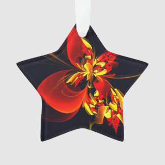 Rot-Gelb-Blüte Modernes abstraktes Kunstmuster #10 Ornament