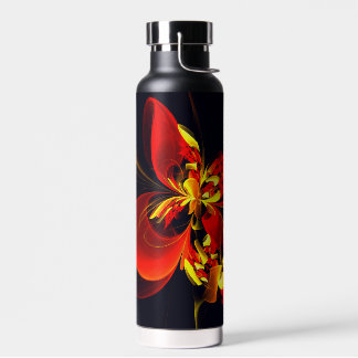 Rot-Gelb-Blüte Modernes abstraktes Kunstmuster #10 Trinkflasche