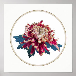 Rot-Gelb-Chrysanthemum Poster