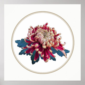 Rot-Gelb-Chrysanthemum Poster