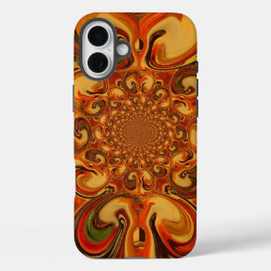 Rot-Gelb Cool Retro Vintage Blume Design iPhone 16 Plus Hülle