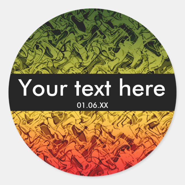 Rot-Gelb-Grün-Abstrakt-Kunst Rauchkleber Runder Aufkleber (Vorderseite)