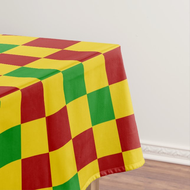 Rot Gelb Grün Kariertes Musterdesign  Tischdecke (Beispiel)