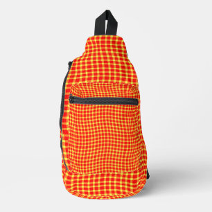 Rot-gelb kariertes nahtloses Muster Crossbody Bag
