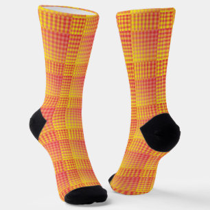 Rot Gelb Karo Abstrakte Struktur Socken