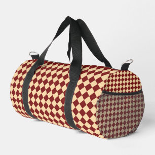 Rot Gelb Karo Diamantmuster Klein Duffle Bag