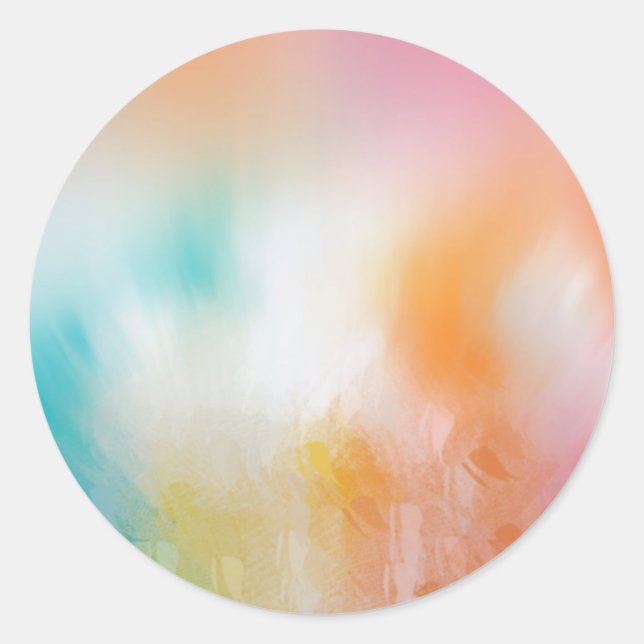 Rot-Gelb-Orange Blaue Vorlage Abstrakt Runder Aufkleber (Vorderseite)