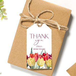 Rot-Gelb-Tulpen-Brautparty Vielen Dank Geschenkanhänger
