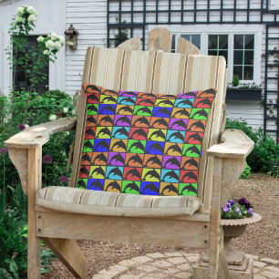 Rot-Gelb-Türkis und andere Farbtöne Kissen