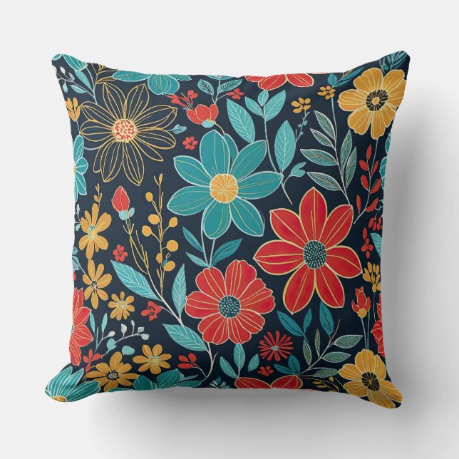 Rot, gelb und blau, blau kissen (Vorderseite)