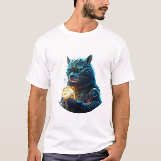 Rot-Gelb- und grünes Fraktal Design T-Shirt (Vorderseite)