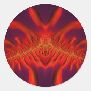 Rot, gelb und Lila ~ Klassischer Rundaufkleber Runder Aufkleber