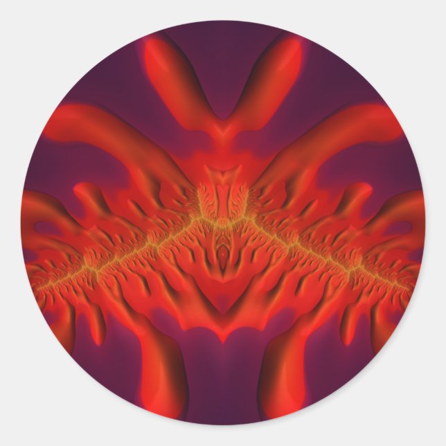 Rot, gelb und Lila ~ Klassischer Rundaufkleber Runder Aufkleber (Vorderseite)