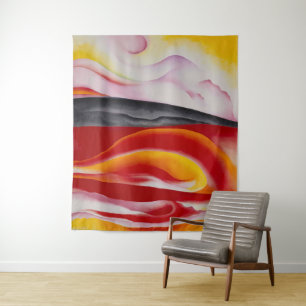 Rot, Gelb und Schwarz Georgia O'Keeffe Wandteppich