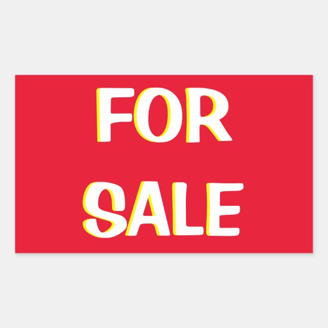 rot-gelb und weiß rechteckiger aufkleber (Vorderseite)