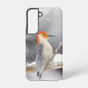 Rot-Gelb Woodpecker Malerei Original Vogelkunst Samsung Galaxy Hülle