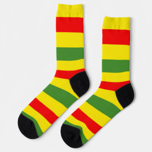Rot-gelbe grüne Streifen Socken