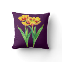 Rot-gelbe Tulpen-Kissen