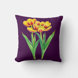 Rot-gelbe Tulpen-Kissen Kissen