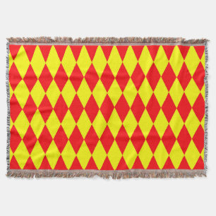Rot-gelbes Harlekin-Karomuster-Design Decke