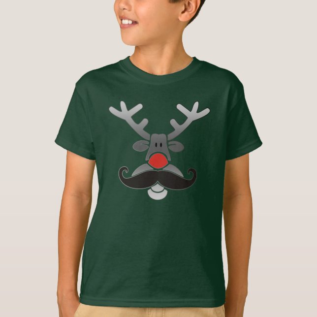 Rot genäht mit Mustache T-Shirt (Vorderseite)
