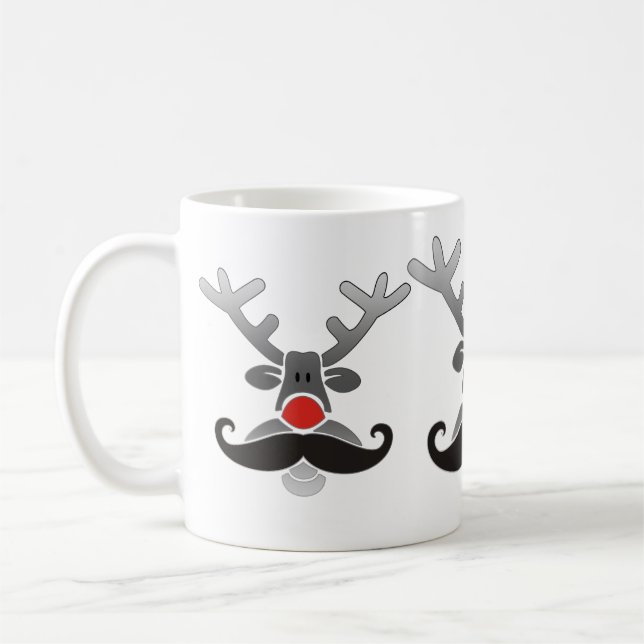 Rot genäht mit Mustache Tasse (Links)