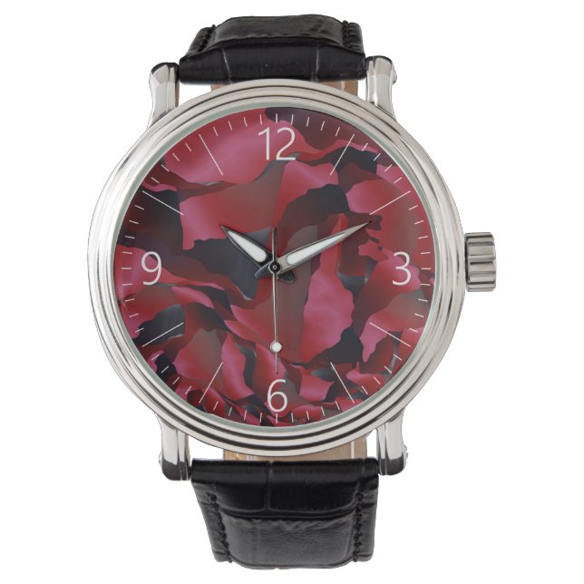 Rot geraubte Abstraktion Armbanduhr (Vorderseite)