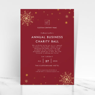 Rot Geschäftliche Weihnachtsfeier Fundraising-Ve Einladung