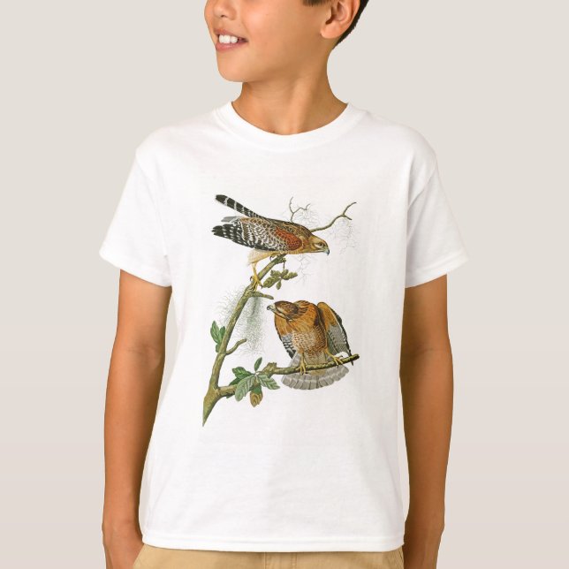 Rot-geschulterte Vögel Falke-Johns Audubon von T-Shirt (Vorderseite)