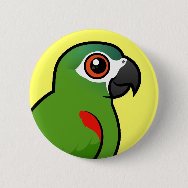 Rot-geschulterter Macaw Button (Vorderseite)