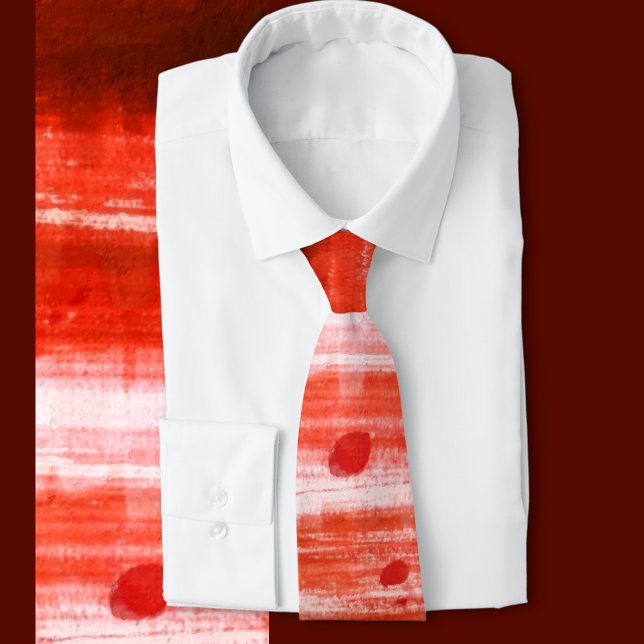 Rot gestains Halloween Krawatte (Red stained splatter tie, great for splatter punk horror fans or Halloween costumes )