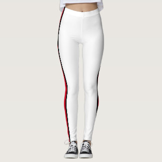 Rot gestreift weiß leggings