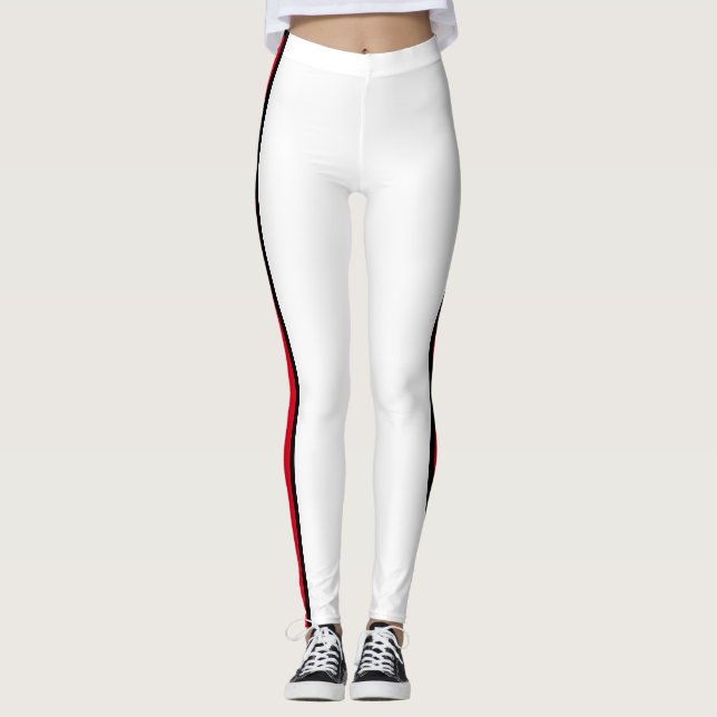 Rot gestreift weiß leggings (Vorderseite)