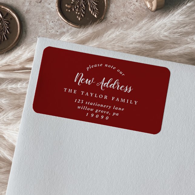 Rot gestrichen Bitte beachten Sie unsere neue Adre Adressaufkleber (Von Creator hochgeladen)