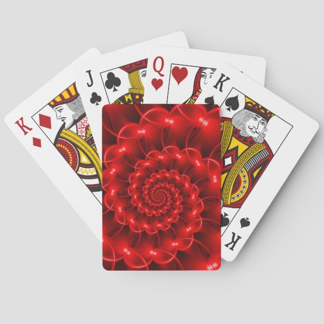 Rot-gewundene Spielkarten (Rückseite)