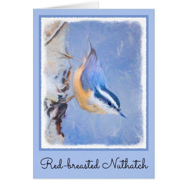 Rot gezapfte Nuthatch Malerei Original Vogelkunst (Vorne)