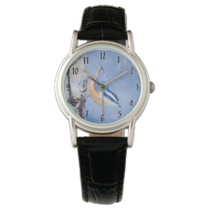 Rot gezapfte Nuthatch Malerei Original Vogelkunst Armbanduhr