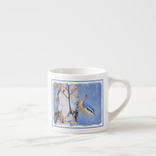 Rot gezapfte Nuthatch Malerei Original Vogelkunst Espressotasse