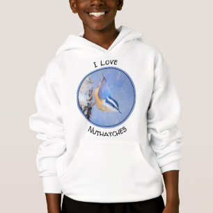 Rot gezapfte Nuthatch Malerei Original Vogelkunst Hoodie
