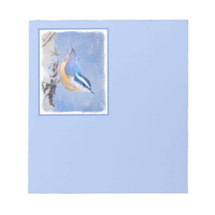 Rot gezapfte Nuthatch Malerei Original Vogelkunst Notizblock