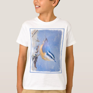 Rot gezapfte Nuthatch Malerei Original Vogelkunst T-Shirt