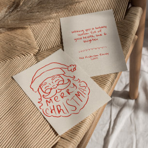 Rot Gezeichnet Weihnachtsmann frohe Weihnachten No