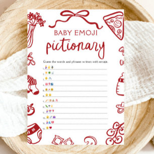 Rot gezeichnetes italienisches Baby-Emoji-Pictiona Einladung